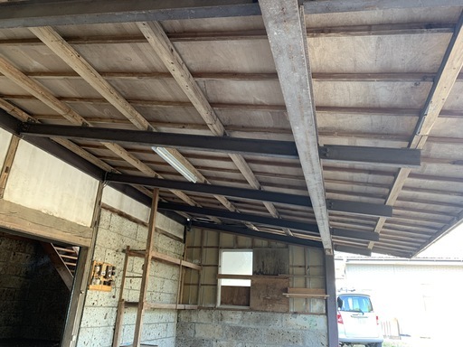 倉庫、納屋 鉄骨製外屋根骨組み 重量鉄骨製 高根沢町