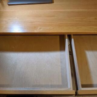 無印良品　オーク材無垢材デスク　MUJI　引き出し付き