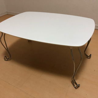【超美品】ローテーブル  折りたたみ テーブル ホワイト 座卓 ...