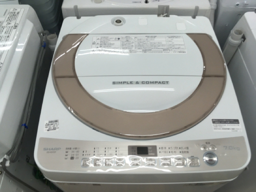 シャープ 7kg洗濯機 2018年製 ES-KS70T-N