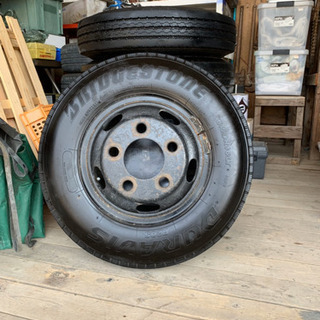 2t車 16年 6本セットバリ物夏タイヤ ホイール付ブリヂストンR205 6.50R16 10PR PCD203.2 5.50x16 ハブ径133mm 5H 