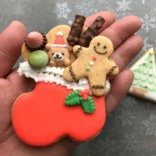 12/7クリスマスブーツアイシングクッキー@成田