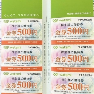 ワタミ 株主優待券 3000円分 500円×6枚