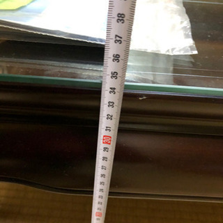 黒檀？綺麗な座卓　ガラス天板付き　180×100