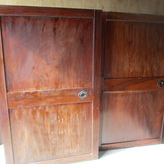 帯戸6枚セット　総欅　4枚（横107.5㎝×高さ175.7㎝）・2枚（横86.5㎝×高さ175.7㎝）