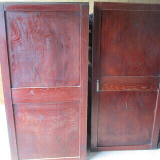 帯戸6枚セット　総欅　4枚（横107.5㎝×高さ175.7㎝）・2枚（横86.5㎝×高さ175.7㎝）