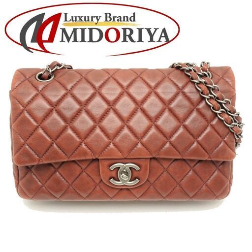 シャネル CHANEL チェーンショルダーバッグ マトラッセ Wフラップ ラムスキン ボルドー/055588【中古】【本物】