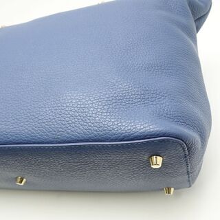 フルラ FURLA チェーントートバッグ レザー ブルー/055611【中古】【本物】