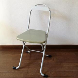 無料★椅子、折り畳み、緑☓シルバー系