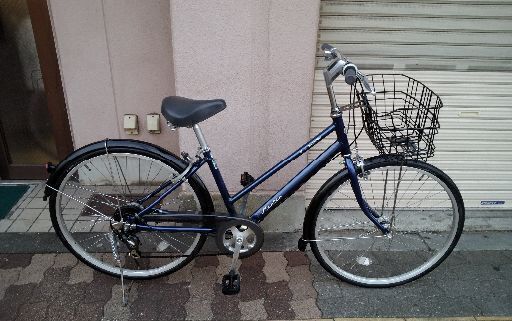 BRIDGESTON ViLLetta 26吋シティサイクル アルミ/外装6段/点灯虫/ダークブルー