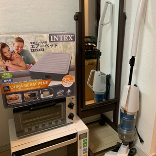 洗濯機、掃除機、レンジ、トースター、ベット、全身鏡、ドライヤー