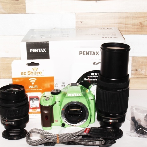 ★WifiSDでスマホ転送★ペンタックス k-x 超望遠300mm ダブルズームセット ☆WifiSDでスマホ転送☆ペンタックス k-x 超望遠300mm ダブルズームセット