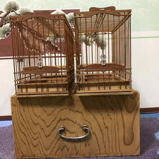 メジロカゴ６個とケース △6ケース入れ 6部屋｜鳥籠 鳥かご BOX 木製｜ メジロ箱 メジロ
