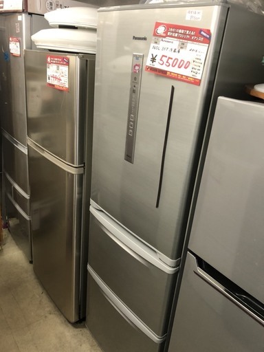 ☆中古 激安！！ Panasonic　3ドア　ノンフロン冷凍冷蔵庫　365L　NR-C37DM-S形　2016年製　￥48,000！！