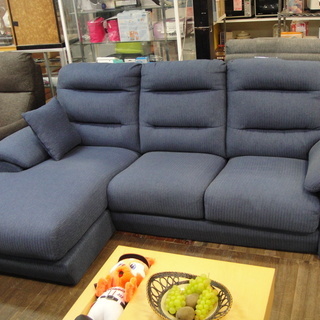 今だけＷチャンス！7,000円引き！の27,980円＆配達無料！（札幌市内）　布張り　右カウチソファ　３人掛けソファ　３Pソファ　座クッション脱着式　背もたれ脱着式