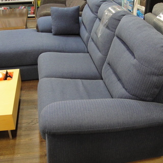 今だけＷチャンス！7,000円引き！の27,980円＆配達無料！（札幌市内）　布張り　右カウチソファ　３人掛けソファ　３Pソファ　座クッション脱着式　背もたれ脱着式