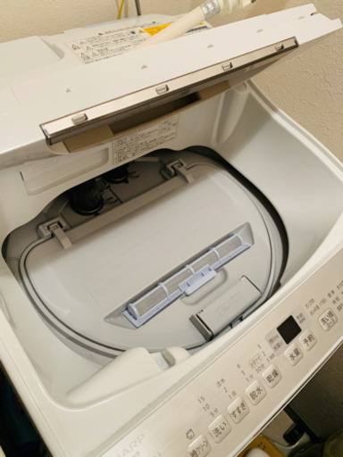 【美品】Sharp 縦型洗濯乾燥機 上開き 洗濯5.5kg/乾燥3.5kg × 1 ES-TX5B-N(ゴールド)