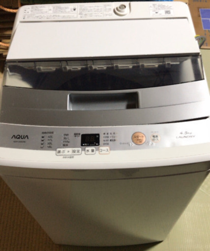 【2016年製】AQUA 4.5kg 全自動洗濯機　ホワイトAQUA AQW-S45E-W