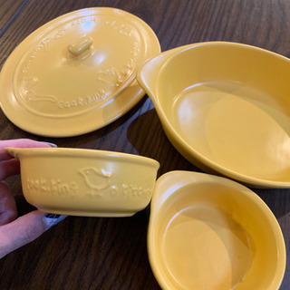 ⭐️黄色の陶器のお洒落グラタン皿セット