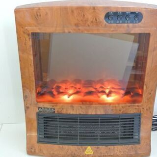 くつろぎ暖炉 ウッド調 暖房器具 電気ファンヒーター マイナスイオン
