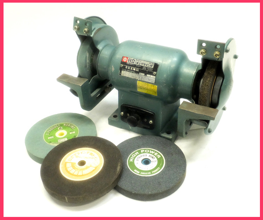 [K1120B] 日立工機 150mm 卓上グラインダ GT15 未使用砥石3点付 動作品 電動工具 大工道具