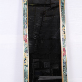 1346 花柄フレーム 鏡 ウォールミラー 壁掛け鏡 高さ100...