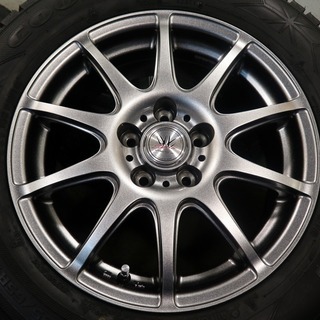 4985◆ロクサーニスポーツRS-10 15インチ PCD100ウィッシュ、アリオン等’18製 溝あり冬タイヤ195/65R15付 4本セット