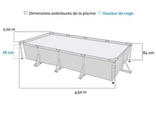 INTEX(インテックス) レクタングラフレームプール 450×220×84cm 28273