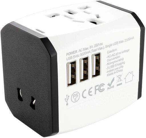 新品未使用海外 変換プラグ 旅行充電器 Ac 100 250v 8a 00w 安全変換プラグ 3つusbポート3a電源アダプター A O りゅう 長洲のその他の中古あげます 譲ります ジモティーで不用品の処分