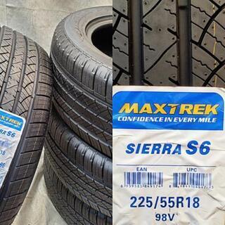 ◆◆SOLD OUT！◆◆工賃込み新品18インチ！225/55R18タイヤ交換組み換え工賃等コミコミ価格！マックストレックシエラS6