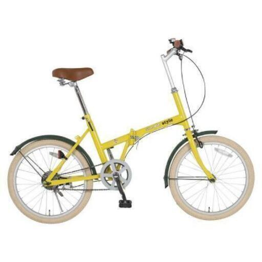 新品・未使用☆折りたたみ自転車  シンプルスタイル　 イエロー