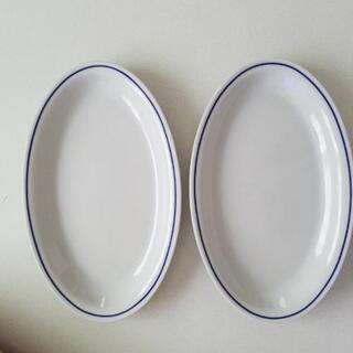 【大幅値下】サタルニアローマ皿　ブルーラインオバール2枚未使用