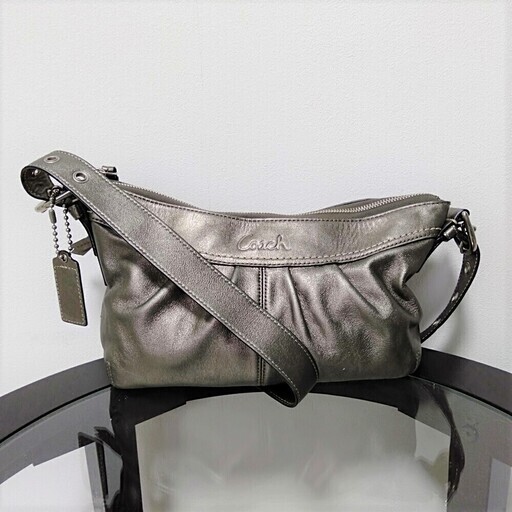 コーチ レザー ショルダーバッグ ♡ 美品 メタリック F14183