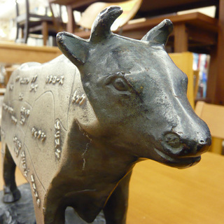 牛(部位表示)置物 金属 飾り 什器 焼肉 肉屋 ウシ うし置物　西岡店 牛(部位表示)置物 金属 飾り 什器 焼肉 肉屋 ウシ うし置物 西岡店