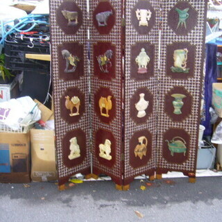 玉製彫刻屏風４連豪華品