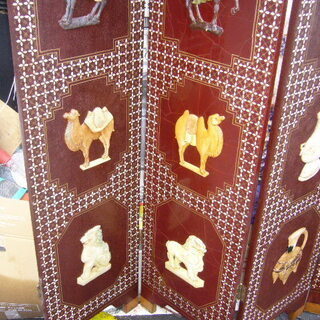 玉製彫刻屏風４連豪華品