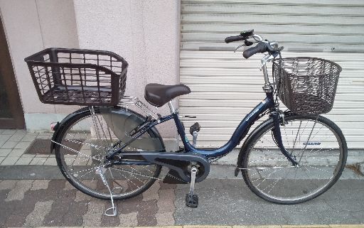 美品☆YAMAHA PAS Natura(本体のみ) 26吋電動アシスト自転車 アルミ/内装3段/ネイビー