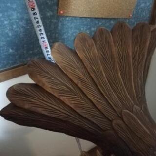 鷹 タカ 置物 玄関 一刀彫 巨大 迫力 鷲 木彫り - インテリア雑貨/小物