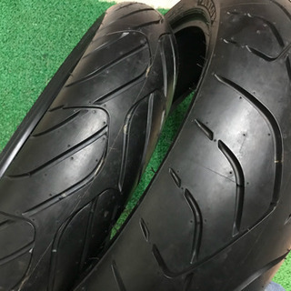 ほぼ新品！DUNLOP バリバリ伝説級ヤマ有り！バイクタイヤ前後...