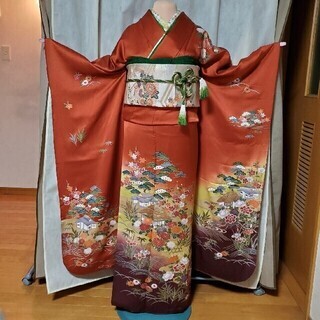 振り袖(お)、長襦袢、袋帯、小物セット 振り袖(11) 長襦袢、袋帯、小物セット