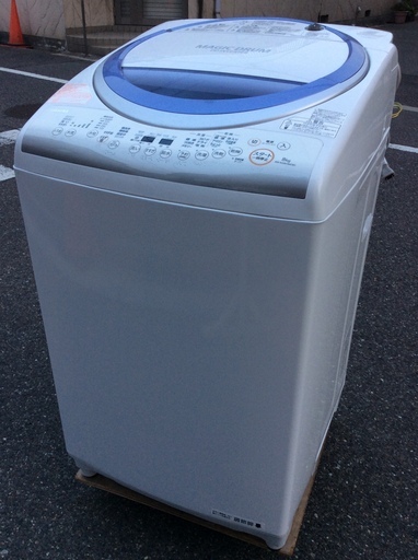 【RKGSE-130】特価！東芝/タテ型洗濯乾燥機/MAGIC DRUM/8kg/AW-KS8V3M/中古品/2015年製/当社より近隣地域無料配達