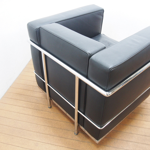 LC2 1P ベルベット仕様 ル・コルビジェ 1人掛けソファ ル・コルビュジエ LC2 リプロダクト品　1P ソファ リプロダクト