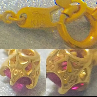 （美品）スタージュエリー  k18 ルビー＆ダイヤ スターネックレス