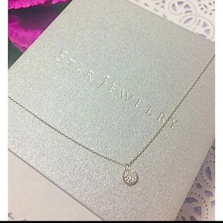 美品）スタージュエリー ダイヤ パヴェ しずく型ネックレス✨0.06ct☆