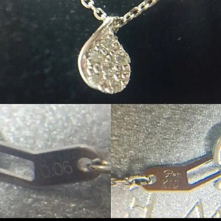 美品）スタージュエリー ダイヤ パヴェ しずく型ネックレス✨0.06ct☆