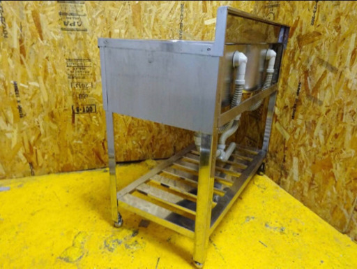 4347-0)業務用 ステンレス 二槽シンク W900D450H800 厨房機器 流し台  