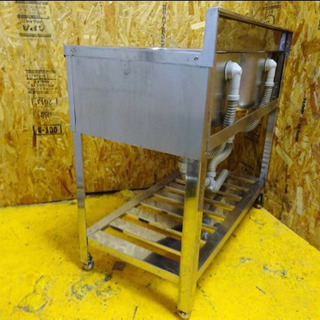 (4347-0)業務用 ステンレス 二槽シンク W900D450H800 厨房機器 流し台 飲食店 店舗 