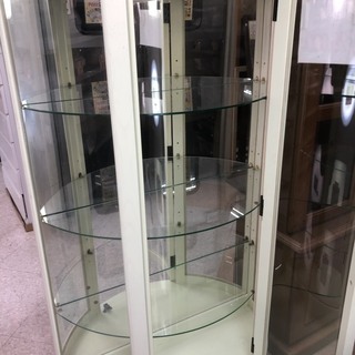 【おすすめ品】アンティーク風 ガラス コレクションケース ショーケース  ダウンライト付 W82×D40×H159cm With Plan（ウィズプラン） コレクションケース LED ダウンライト
