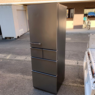 中古品】アクア 415L 5ドア冷蔵庫（チタニウムシルバー）【右開き