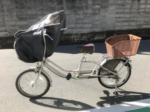 ※商談中【子供乗せ自転車（３人乗り対応）】前乗せ。後ろカゴ付。変速付き。